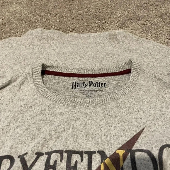 Harry Potter Sleepwear Graphic Gray Oversize 3/4 Sleeve Tunic Top Womens Medium - Picture 6 of 7